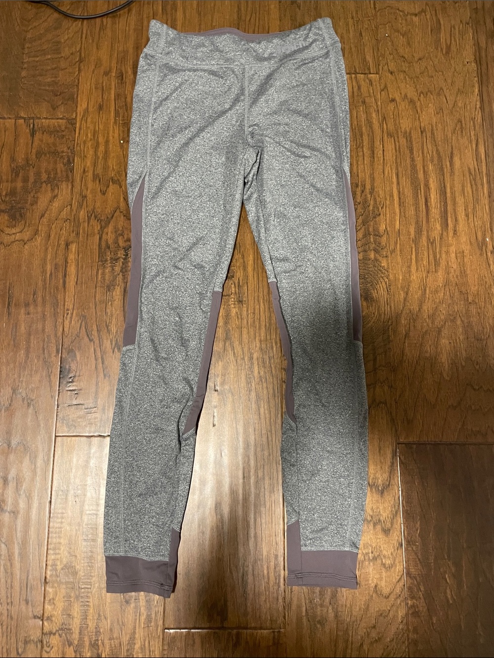 Bench Women's Gray Leggings with Dark Gray Contrast Panels